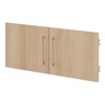 Bovenkast FlexWall met set deuren in eikenlook en zilverkleurige grepen van hjh OFFICE PRO