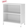 Witte kast FlexWall met twee open planken en een sokkel van hjh OFFICE PRO