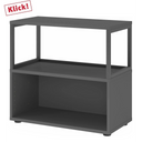 Stelling FlexWall in grafiet met open frame, twee legplanken en stelvoeten van hjh OFFICE PRO