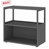 Stelling FlexWall in grafiet met open frame, twee legplanken en stelvoeten van hjh OFFICE PRO