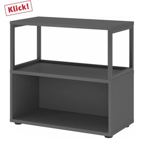 Stelling FlexWall in grafiet met open frame, twee legplanken en stelvoeten van hjh OFFICE PRO