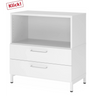 Wit dressoir FlexWall met twee laden, open vak en sokkel van hjh OFFICE PRO