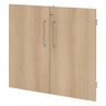 Deurenset FlexWall in eikenlook met twee zilverkleurige handgrepen van hjh OFFICE PRO