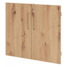 Deurenpaar FlexWall in esseneik-look met twee zilverkleurige grepen van hjh OFFICE PRO