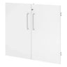 Witte dubbele deuren FlexWall met twee zilverkleurige handgrepen van hjh OFFICE PRO
