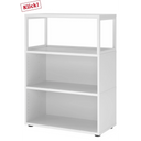 Witte kast FlexWall met drie open vakken en zwarte pootjes van hjh OFFICE PRO