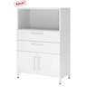 Witte archiefkast FlexWall met open vak, twee laden en een kastelement van hjh OFFICE PRO