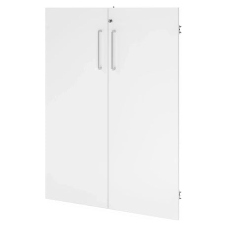 Wit deurpaar FlexWall met twee verticale metalen handgrepen van hjh OFFICE PRO