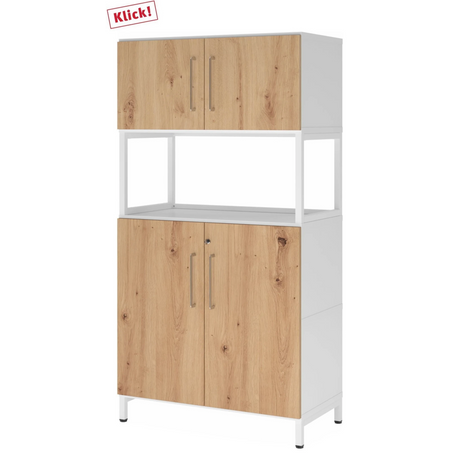 FlexWall | 4 OH | 2 x Türen + Rahmen | mit Sockelgestell - buerostuhl24