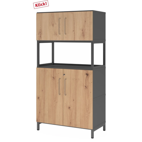 FlexWall | 4 OH | 2 x Türen + Rahmen | mit Sockelgestell - buerostuhl24