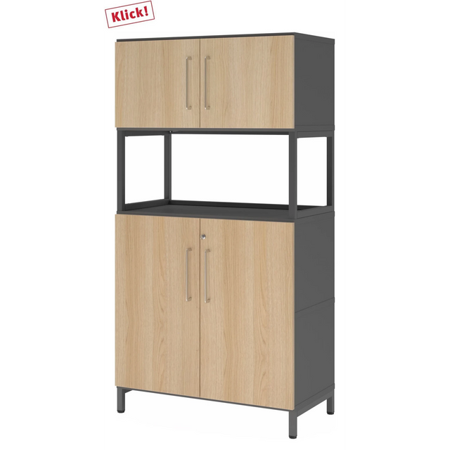 FlexWall | 4 OH | 2 x Türen + Rahmen | mit Sockelgestell - buerostuhl24