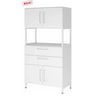 Wit dressoir FlexWall met twee deuren, twee laden en een open plank van hjh OFFICE PRO