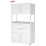 Witte archiefkast FlexWall met twee deuren, twee laden en een open plank van hjh OFFICE PRO