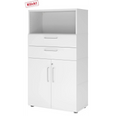 Witte archiefkast FlexWall met open vak, twee laden en een kastgedeelte van hjh OFFICE PRO