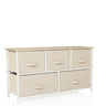 Beige Commode FOLDAR met vijf stoffen laden en een licht houten blad van hjh LIVING