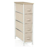 Beige Commode FOLDRESS S met vier stoffen laden en een licht houten blad van hjh LIVING