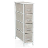 Grijze Commode FOLDRESS S met vier stoffen laden en wit frame van hjh LIVING