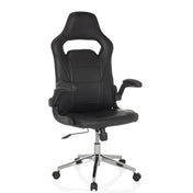 Zwarte Gamestoel GAME SPORT PRO met kunstlederen bekleding en verchroomd onderstel van MyBuero
