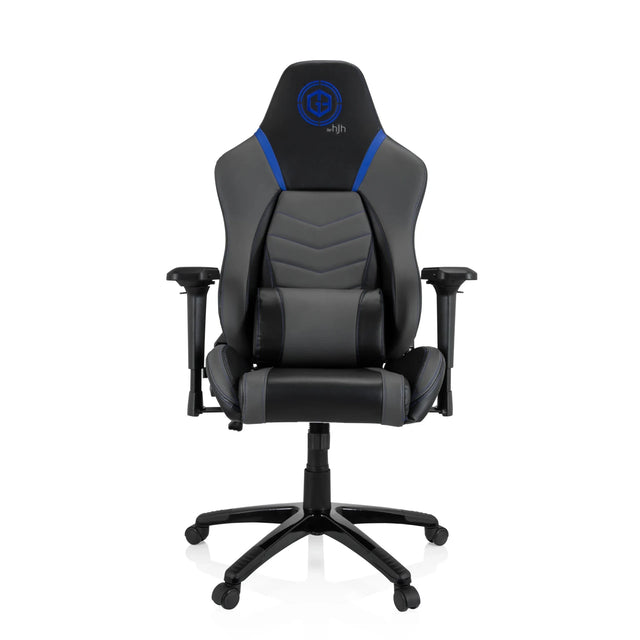 Gamestoel GAMEBREAKER POLARYS I in grijs en blauw met blauwe accenten en wieltjes van hjh OFFICE