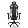 Gamestoel GAMEBREAKER SX 04 in zwart-wit met ruitstiksel en armleuningen van hjh OFFICE