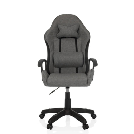 Gamestoel GAMEBREAKER W01 in grijs en zwart met nek- en lendenkussen van MyBuero