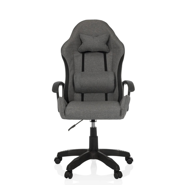 Gamestoel GAMEBREAKER W01 in grijs en zwart met nek- en lendenkussen van MyBuero
