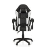Gamestoel GAMEBREAKER W02 in zwart-wit met nek- en lendenkussens en zwenkwielen van MyBuero