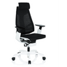 High end bureaustoel GENIDIA PRO WHITE met zwarte netbekleding en wit frame van hjh OFFICE