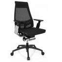 Professionele bureaustoel GENIDIA SMART BLACK CM met zwarte netbekleding en chroomaccenten van hjh OFFICE