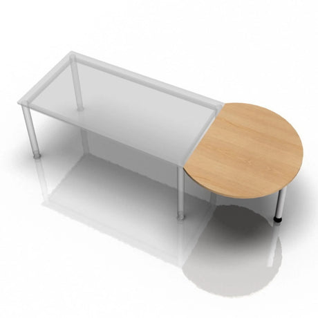 Bijzettafel HA60 / HA80 / HA160 met eikenkleurig blad en wit frame van hjh OFFICE PRO