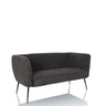 Grijze lounge bank HAYRIVER met stoffen bekleding en vier slanke zwarte metalen poten van hjh LIVING