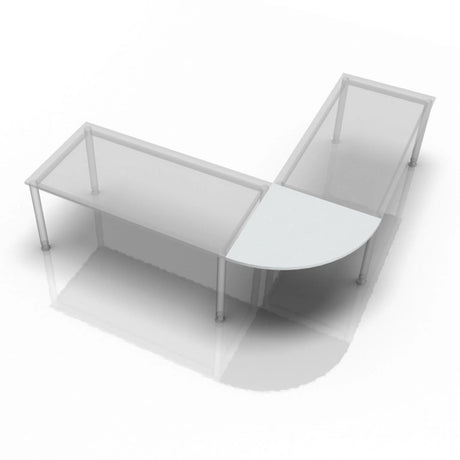 Grijze hoekbeugel HE90 / HE91 met afgeronde hoek en minimalistisch metalen frame van hjh OFFICE PRO