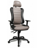 Grijze professionele bureaustoel HEAD POINT RS met zwart frame en hoofdsteun van Topstar