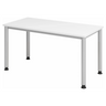 Wit HILO 614 S bureau met zilverkleurige poten en wit tafelblad van hjh OFFICE PRO