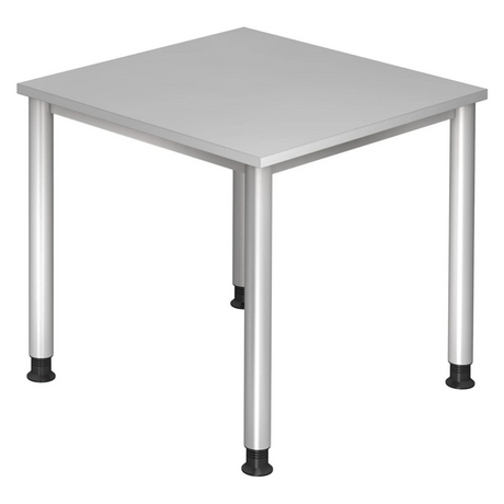 Grijs bureau HILO 8 S met vierkant tafelblad en vier ronde poten van hjh OFFICE PRO