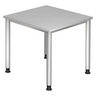 Grijs bureau HILO 8 S met vierkant tafelblad en vier ronde poten van hjh OFFICE PRO