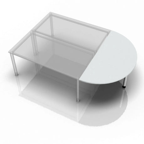 Grijze bijzettafel JA60 / JA80 / JA160 met een halfrond blad en metalen poten van hjh OFFICE PRO