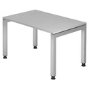 Grijs bureau JAVA 12 S met rechthoekig blad en vier poten van hjh OFFICE PRO