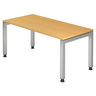 Hoogteverstelbaar bureau JAVA 16 S in beuken met zilverkleurig frame van hjh OFFICE PRO