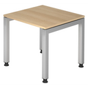 Hoogteverstelbaar bureau JAVA 8 S met eikenkleurig blad en zilveren frame van hjh OFFICE PRO