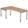 L-vormig bureau JAVA 82 S in walnoot-look met zilverkleurig frame van hjh OFFICE PRO