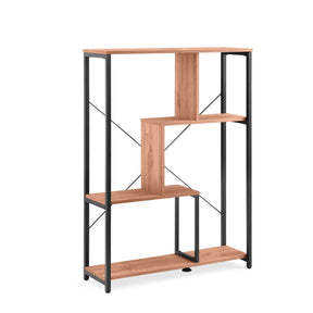 Plank Kalag Eco met zwarte metalen stangen en planken in eikenlook van hjh LIVING