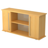 Sideboard KAPA SB in beukenhout-look met twee deuren, chromen handgrepen en een open vak van hjh OFFICE PRO
