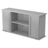 Grijs dressoir KAPA SB met twee deuren, chromen grepen en een open vak van hjh OFFICE PRO