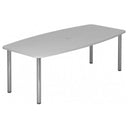 Grijze conferentietafel KARAT 22 C met glanzende chromen poten van hjh OFFICE PRO