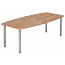 Conferentietafel KARAT 22 C in walnoot-look met vier ronde chromen poten van hjh OFFICE PRO