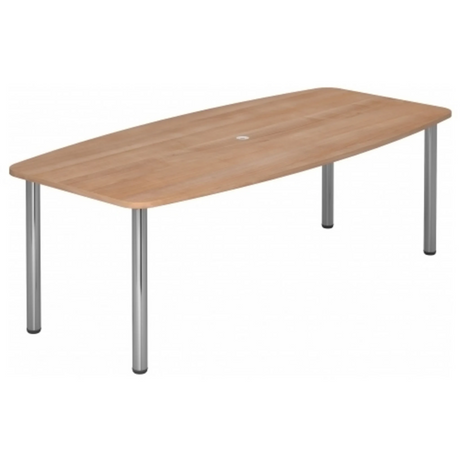 Conferentietafel KARAT 22 C in walnoot-look met vier ronde chromen poten van hjh OFFICE PRO