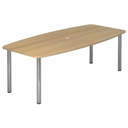 Conferentietafel KARAT 22 C in eikenlook met vier ronde chromen poten van hjh OFFICE PRO
