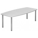 Witte conferentietafel KARAT 22 C met ovaal tafelblad en glanzende chromen poten van hjh OFFICE PRO