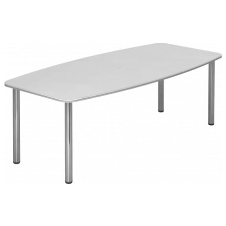 Witte conferentietafel KARAT 22 C met ovaal tafelblad en glanzende chromen poten van hjh OFFICE PRO